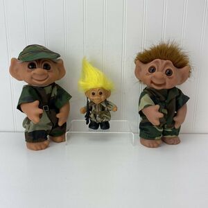 Army Troll Lot (3) 2-Thomas Dam 9” Soldier Trolls 604 - 1 Russ 5” Soldier Troll